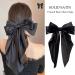 Bow Hair Clip Hair Bows Big Bowknot for Women Solid Satin French Bow Hair Clips with Long Ribbon Silky & Soft Hair Barrette Clips Simple Girls Hair Accessories (Black+White) - Buy Online on GoSupps.com