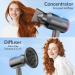 Fehn Ionen Hair Dryer with Diffuser - Compact Foldable Travel Hair Dryer for Curly Hair - 3 Heating Levels - Quiet & Efficient (Gray 2 Nozzles) - Buy Online on GoSupps.com