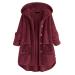 Hanxiulin fleece jacket plush jacket cuddly jacket ladies hoodie hooded sweater windproof coat thick light outdoor long thick hooded tops winter jacket B-rot s