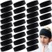30 Pcs Black Headbands for Women  2 Inch Non Slip Yoga Headbands  Stretchy Thick Hairbands  Black Sports Bandana Soft Cotton Elastic Headwrap for Child Girl Running