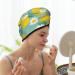 Hair Towel Wrap Quick Drying Towel Turban with Button | Lemons & Chamomile Design - Buy Online on GoSupps.com