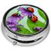 Ladybug Round Pill Box - 3 Compartment Travel Medicine Organizer | Mini Decorative Pocket Purse for Vitamins & Tablets - Buy Online on GoSupps.com