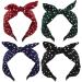 Blessing 4pk Wide Headband Hair Ties - Vintage Rockabilly Dots Hair Accessories for Women & Girls in Red Black Blue & Dark Green - Buy Online on GoSupps.com
