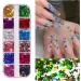 Nail Art Sequins Holographi 4 Boxes of Mixed Nail Art Sequins Acrylic Flowers in a Variety of Shapes for Easy Storage Suitable for Nail Art DIY - Buy Online on GoSupps.com