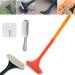 Realisticm 2 in 1 Mesh Cleaner Brush 2 in 1 Multifunctional Screen Brush Window Screen Cleaning Brush with Scraper Double Sided Wet and Dry Dual Purpose (Orange)