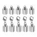 HARFINGTON 5pcs Cord End Cap 8.5mm ID Lobster Claw Clasp End Caps for DIY Bracelets Necklaces  Silver Tone 8.5mm Silver Tone