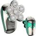 Head Shaver for Men, Kibiy 5-in-1 Electric Razor for Men Cordless LED Bald Head Shaver, IPX7 Waterproof 5D Rotary Shaver Grooming Kit with Nose Hair Trimmer Type-C Charge - Green