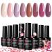 Mobray Gel Nail Polish Kit- 8 Colors Popular Nude Gel Nail Polish Set Fall Winter Purple Nude Pink Neutral Gel Polish Kit Soak Off UV LED Nail Art Manicure DIY Home Beauty Gifts kit8