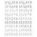 Warm Girl 108Pcs 3D Silver Flower Nail Art Stickers Decals Stamping DIY Decoration Tools Sliver