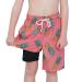 Arcweg swimwear boys summer swimming shorts quick-drying boards with compression liner 2 in 1 and adjustable tunnel procession children beach swimming pants 8-16 years 14-16 years of pineapple