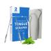 Tongue Scraper for Adults (2 Pack) with Travel Cases Eliminates Bad Breath 100% Stainless Steel Simple & Effective Oral Hygiene Tool.