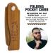 Folding Wooden Comb - 100% Solid Beech Wood - Fine Tooth Pocket Sized Comb for Men - Travel Friendly Hair Brush - Buy Online on GoSupps.com