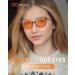 BloomoAK-99% Blue Light Blocking Glasses - Anti-Fatigue Cat Eye Goggles for Gaming Screens & TV - Orange & Black Transparent - Buy Online on GoSupps.com