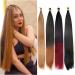 Feather Hair Extension 2 pcs Long Bone Straight Synthetic Hair Extension Easy Silky Bulk Crochet Braid Bundle Pre Stretched Fiber Braiding (Color : Tbug Size : 22inches) 22inches Tbug - Buy Online on GoSupps.com