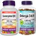 Webber Naturals Coenzyme Q10 200mg + Webber Naturals Omega 3-6-9 1 200mg Fish Oil Bundle
