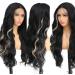 X-Tress 26 Brown Skunk Highlight Synthetic Lace Front Wig | Natural Wavy Hair | Black Wig for Women | 13x4x1 Body Wave Blend Mixed Hair Wig - Buy Online on GoSupps.com