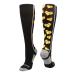MadSportsStuff Softball Socks with Love Softball Hearts for Girls or Women - Athletic Over the Calf Socks Black/Grey Medium