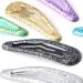 Zevonda Glitter Hair Snapping Clips | Colorful Metal Sequin Hair Clips for Toddlers & Girls - 12 Pack - Buy Online on GoSupps.com