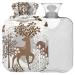 Naanle forest animals deer heat bottle with reference heat and cold therapy Transparent hot water bottle 1l heat bottle for bed hand feet heat pain relief