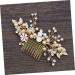 DOITOOL Tiara Crystal Headpiece Pearl Hair Comb Rhinestone Comb Bridal Headwear Flower Hair Jewelry Bride Alloy Hair Accessories - Buy Online on GoSupps.com