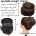 Messy Bun Hair Piece for Women Synthetic Straight Chignon Bun Hair Pieces 6" Drawstring Ponytail Extensions Clip In Hair Extension Heat Resistant Hair Donut Chignon for Women Fake Hair Accessories f Dark brown - Buy Online on GoSupps.com