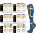 Buy Actinput Compression Stockings for Men & Women - 4 Pairs Colorful Support Socks for Sports Travel & Nursing - Blue S-M - Buy Online on GoSupps.com