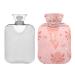 Axolotl hot water bottle with fish pattern 2 L winter heat bottle hot water bottle soft plush cover hand feet warmer for children men women