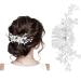 Makone Wedding Hair Clip Hair Accessories for Women Silver Hair Clip Wedding Hair Clip Flower Rhinestone Headpiece Hair Pins Barrette Hair Decorations for Bridal Bridesmaid Girls Flower Bride Comb