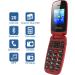 Ukuu Mobile Phone for Elderly | Unlocked 1.8 Clamshell Phone | Big Button | SOS Button | FM Radio | Simple Flip Phone - Red - Buy Online on GoSupps.com
