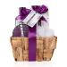Accentra-Women's Botanic Spa in the sea grass basket-4-part care set with shower gel bathing salt body lotion & net sponge-wellness set for birthday Valentine's Day & Christmas Lila