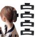 4 PCS Hair Clips Hair Claw Clips Matte Hair Clips for Thin Hair Square Claw Clips Hair Claw All-Black Hair Clips for Thick Hair Cute Hair Clips Hair Clips for Women French Design Banana Jaw Clips
