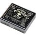 Cute Portable Metal Pill Organizer - 8 Compartment Travel Case | Elegant Chrome Finish | Retro Poison Label Design - Buy Online on GoSupps.com