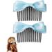 Hair Combs Slides for Women Side Bun Fine Hair Satin Bow Girls Decorative(Blue)