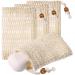 4 pieces of soap bags sisal soap bag natural product beige soap sacks cord pull massage soap sack good for bath easy for the trip