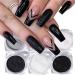 GULELAYAR 6 Color Nail Glitter Powder - Black & White Shining Sugar Effect Holographic Nail Dust for DIY Nail Art Manicure Decorations (Style 1) - Buy Online on GoSupps.com
