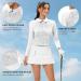 Women's Long Sleeve Half Zip Golf Polo - Moisture Wicking Athletic Tennis Shirt in Camouflage Print - Buy Online on GoSupps.com