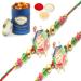 Ghasitaram Gifts Rakhi for Brother Rakhis Online - Set of 2 Blessings of The Divine Power for My Brother Rakhi with 100 GMS of Dryfruits Mix Can 2 Rakhi with 100 gms of Dryfruits Mix Can