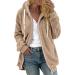 Hanxiulin Women's Fleece Jacket - Plush Windproof Coat | Elegant Winter Outerwear in Khaki - Cuddly Thick & Slim Fit - Buy Online on GoSupps.com