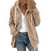 Hanxiulin fleece jacket plush jacket cuddly jacket fleece jacket women windproof coat thick loose slim bladder fleece jacket women's coat elegant women winter m khaki