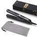 Wavytalk Mini Hair Straightener Travel Flat Iron 0.7 Inch Mini Flat Iron for Short Thin Hair & Bangs Small Straightener Dual Voltage Black Graphite Black