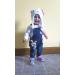 Kid's Cool Space Baby Girl Jean Overalls 6-12 Months Blue-1301 | Toddler Denim Cute 3D Bunny Outfit - Buy Online on GoSupps.com