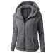 oelaio Women Winter Hooded Coat Fleece Sweatshirt Fashion Zipper Pullover Warm Plush Jacket Oversized Sweater Outwear Dark Gray Small