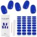 Kalolary 32PCS Cured Gel Nail Polish Strips Adhesive Full Wrap Gel Nail Art Sticker Waterproof Gel Nail Wrap Stickers with Nail File and Stick(UV/LED Lamp Required) (Ultramarine Blue)