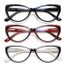 Eyeurl 3 Pack Reading glasses Cateye reading glasses Blue light blocker for women reading glasses visual aid glasses reading help for women with feather hinges 3 pieces 2.5 x