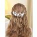 Unicra Flower Silver Bridal Hair Vine with Pearl and Blue Rhinestone Accessories - Buy Online on GoSupps.com