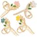 Metal Flower Claw Clips | 4 PCS Flower Hair Clips | Elegant Lily Flower Clips | Flower Hair Clips for Women Girls | Large Claw Clips for Thick Thin Curly Hair | Strong Hold Non Slip Hair Accessories 3 PCS Lily