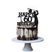 Grad ao Golf 60th Birthday Cake Topper for Man Sports Theme Decoration Funny 60 Year Fabulous and Happy Sixty Party Handmade (Black)
