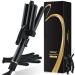 Hair Waver  3 Barrel Curling Iron for Beachy Waves  Hair Crimper with LCD Temp Display  Ceramic Tourmaline Triple Barrels Curling Wand  Beach Waver Curling Iron with Dual Voltage  Black