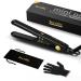 Terviiix Mini Hair Straightener for Short Hair with Variable Heat Settings Dual Voltage Tourmaline Ceramic Compact Travel Mini Iron 1/2 Inch Petite Flat Iron with Pouch Automatic Power Off Black Black 1/2 inch