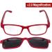 Buy Global Vision Reading Glasses +2.0 Magnification - Red Frame with Clear Lens & Polarized Clip-On Shades | International Shipping Available - Buy Online on GoSupps.com